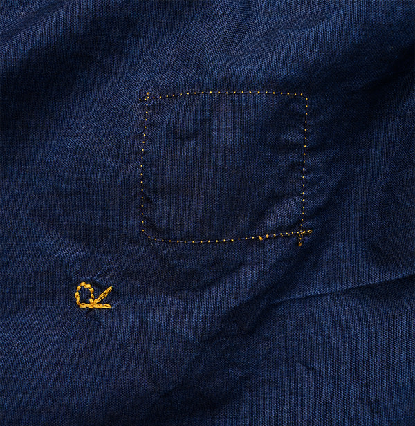 Indigo Thin Oxford 908 Loafer Shirt Detail