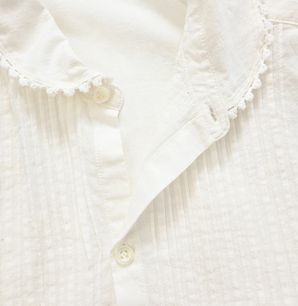 Indian Khadi Pintuck Blouse Detail