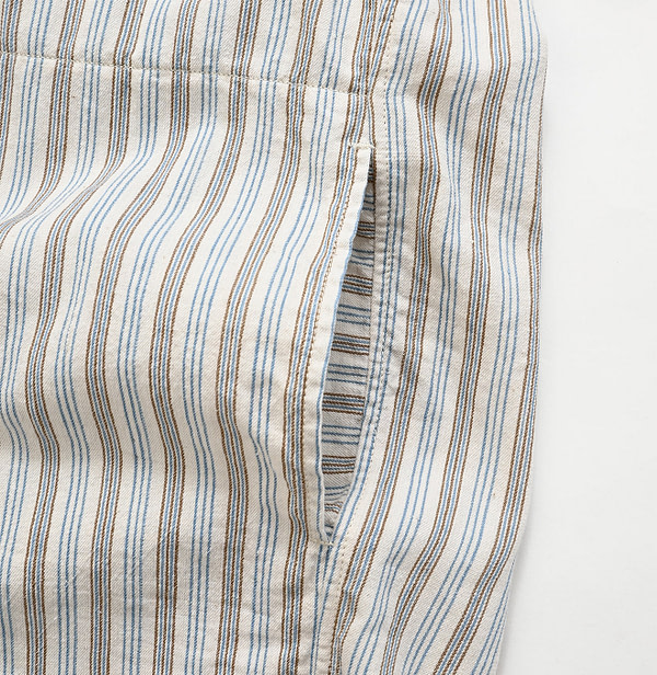 Indian Khadi Shirt Denim 908 Easy Shirt Kinari Stripe Detail