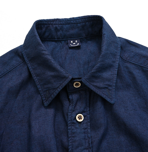 Indigo Thin Oxford 908 Loafer Shirt Detail