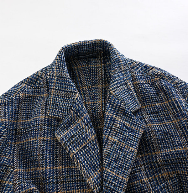 Indigo Cotton Tweed Miyuki Jacket MEN Detail