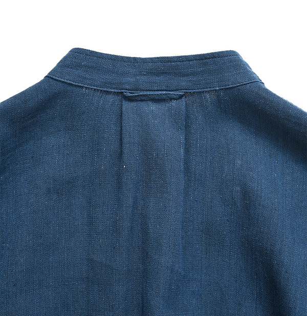 Indian Khadi Shirt Denim 908 Easy Shirt Detail