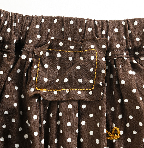 Tappet Dot Print Easy Skirt Dark Detail