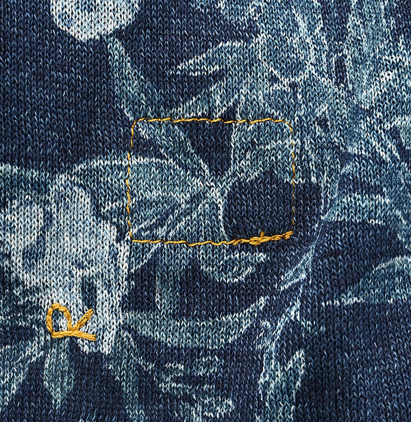 Indigo Garden Balsam Print Knitsew Cache-Coeur Detail