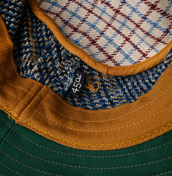 Indigo Cotton Tweed Concho Hat Detail