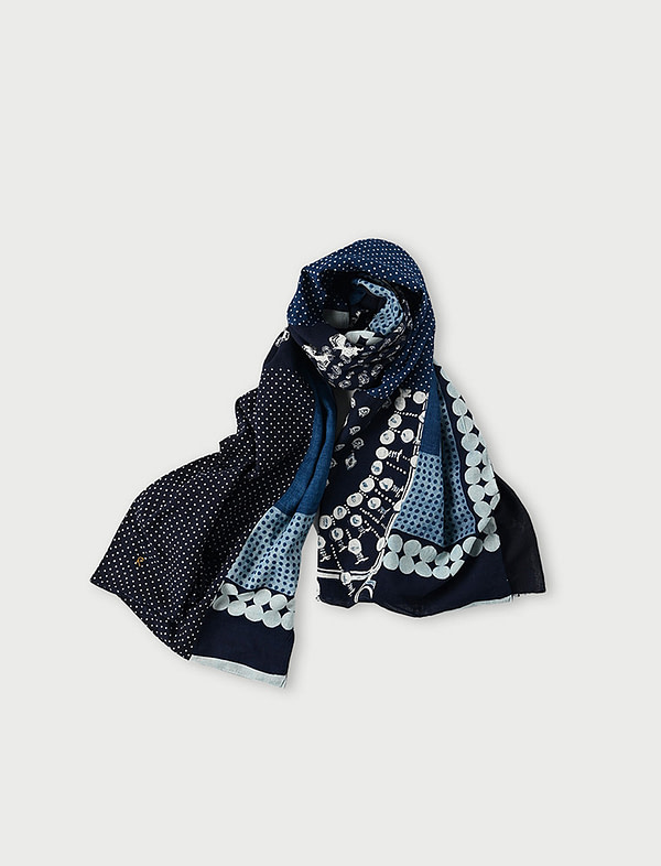 Indigo Bandana Patchwork Stole