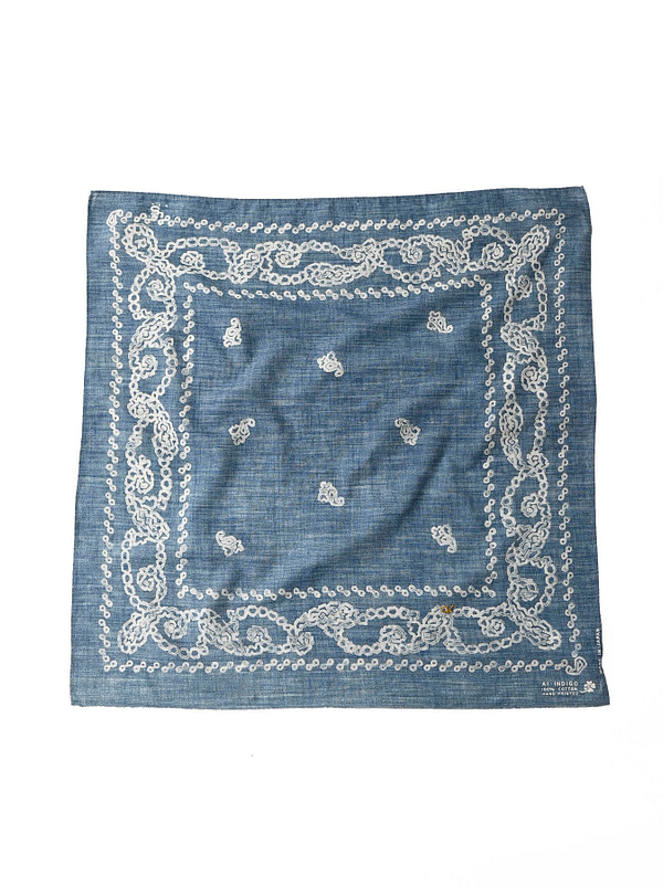 Indigo Selvedge Honeycomb Cotton Bandana indigo