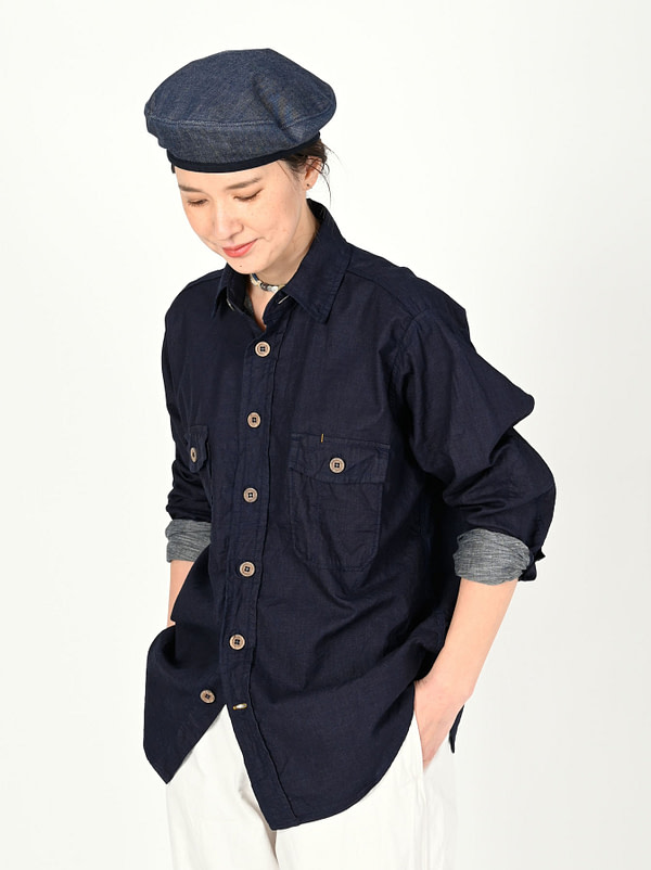 Indigo Double Woven 908 On The Beach Shirt