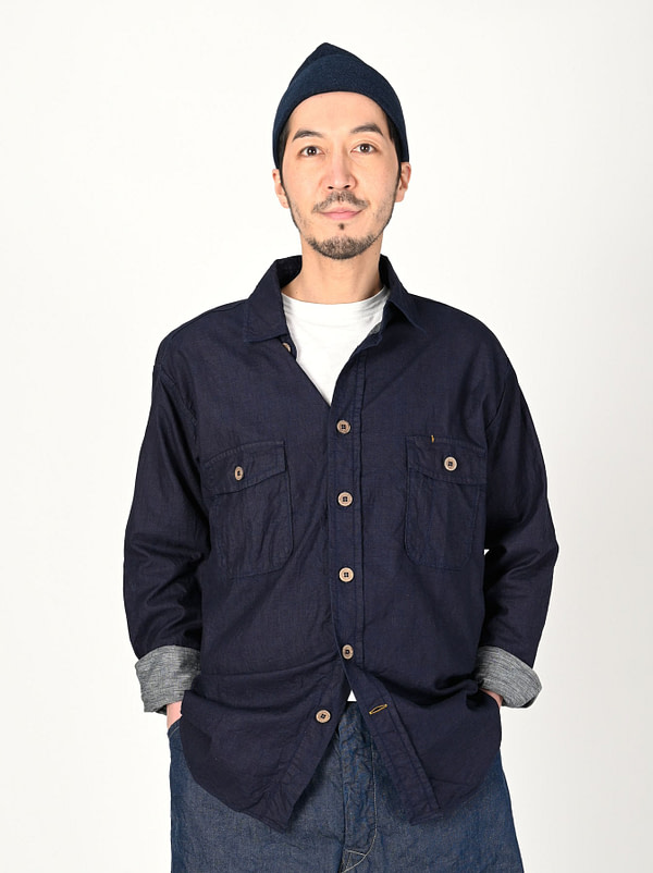 Indigo Double Woven 908 On The Beach Shirt