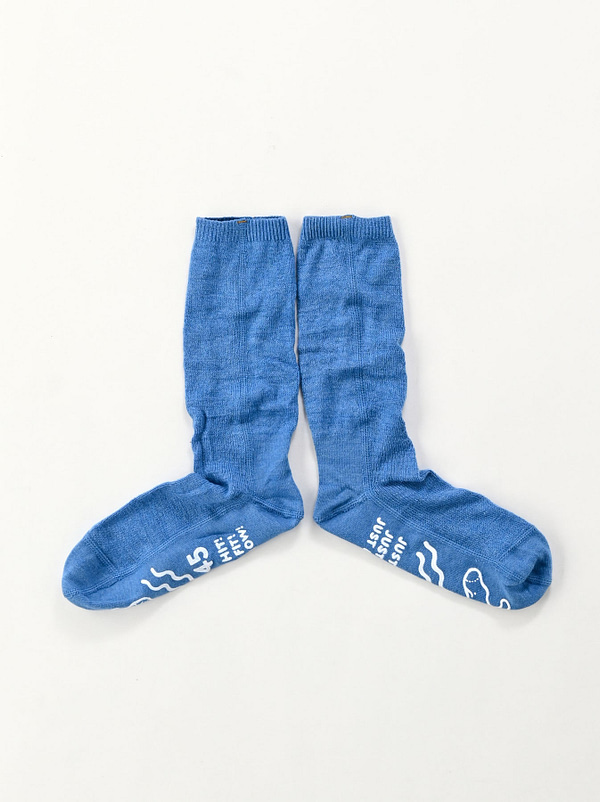 Super Gauze Dobby Socks blue