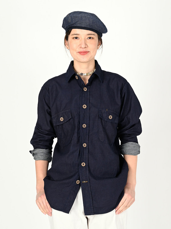 Indigo Double Woven 908 On The Beach Shirt