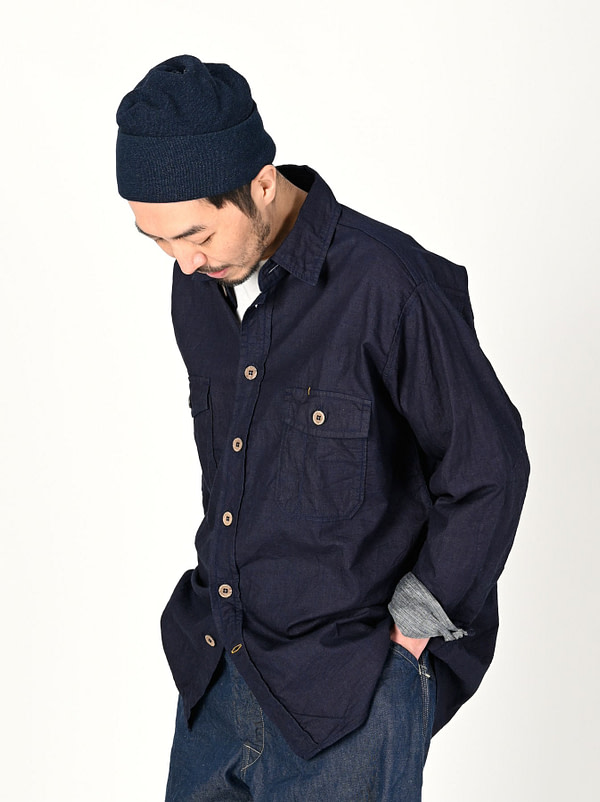 Indigo Double Woven 908 On The Beach Shirt