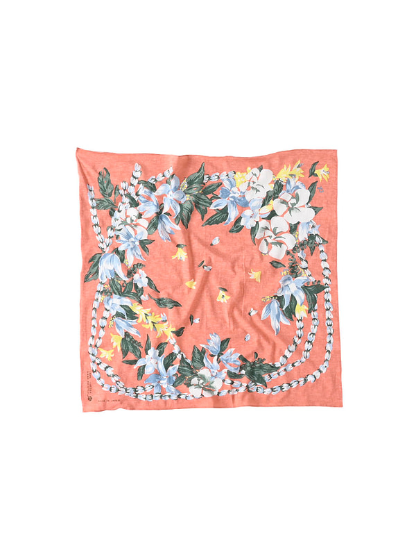 Tenjiku Cotton Aloha Flower Wreath salmon pink