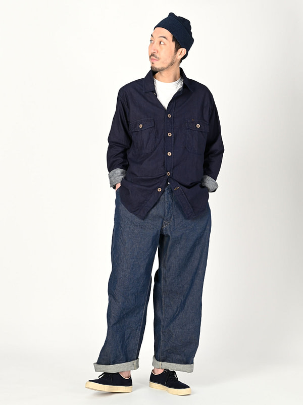 Indigo Double Woven 908 On The Beach Shirt