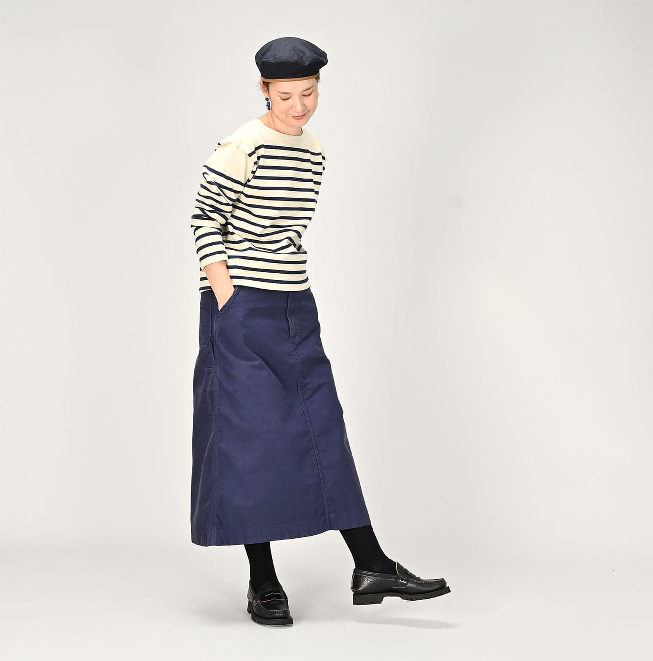 Okome Satin Painter Skirt Chestnut Female Model