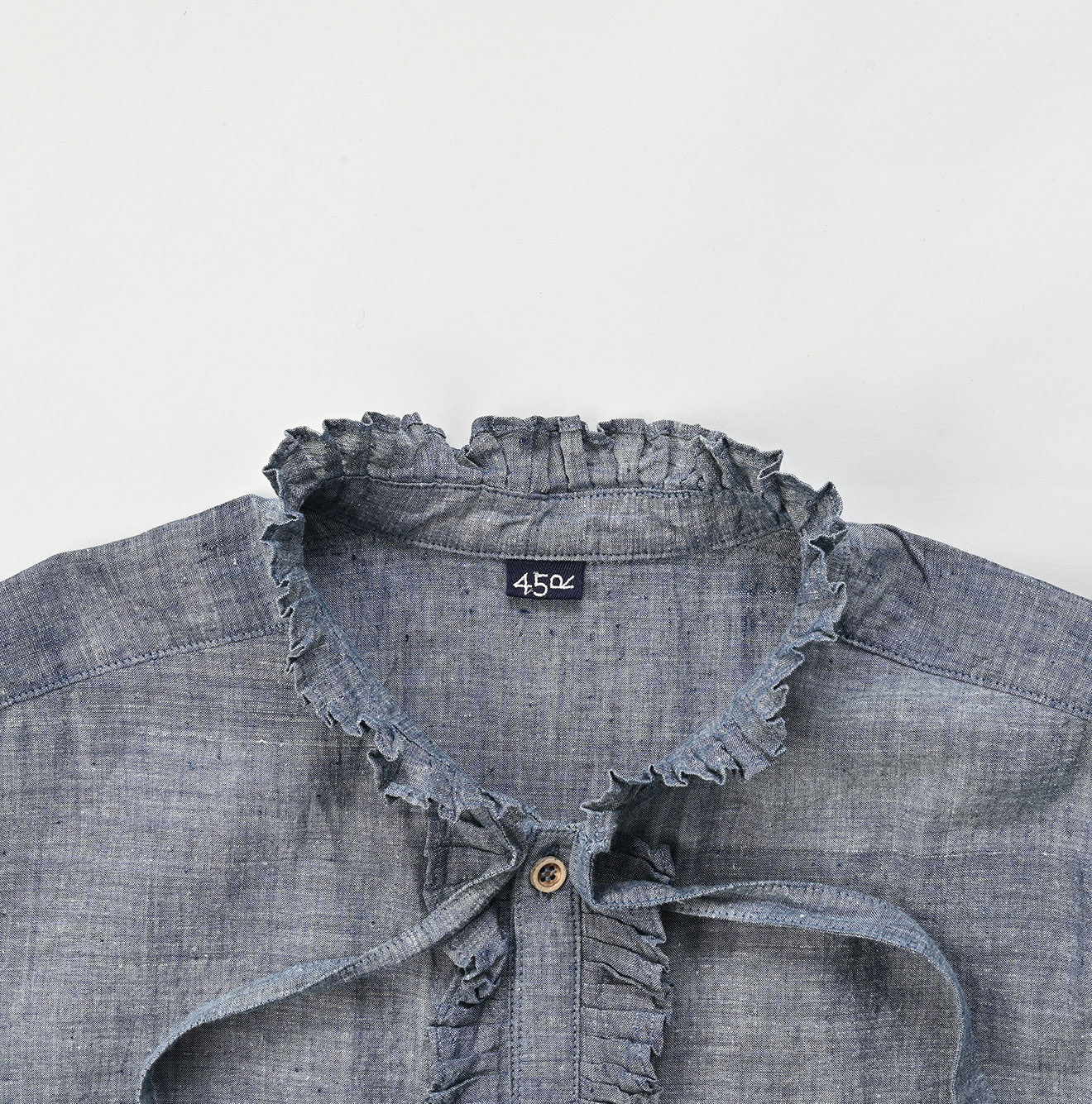 Ai Dungaree Indian Khadi Tuck Frill Boe Tie Blouse - 45r