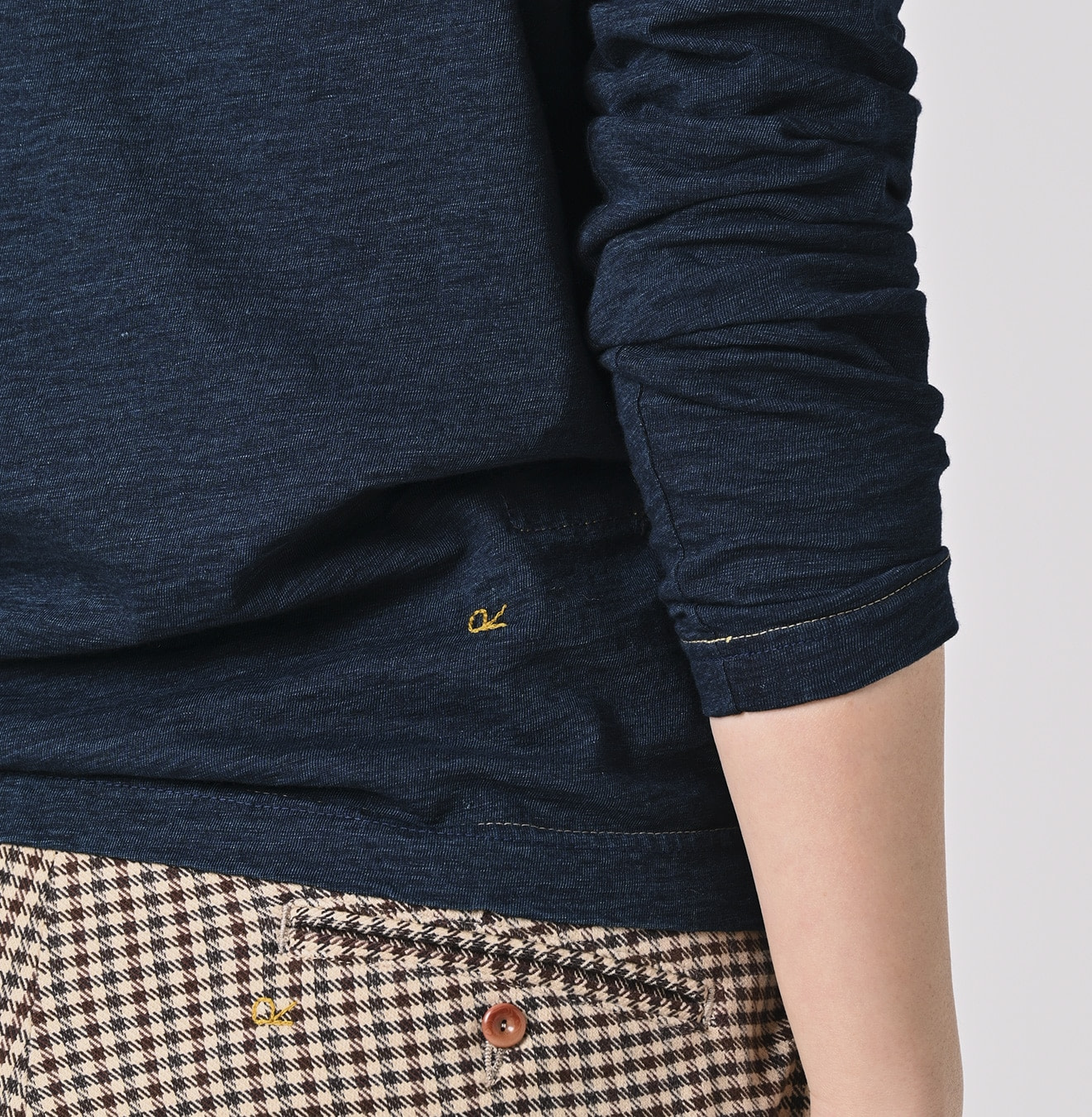 Indigo Long Sleeve 908 45 Star T-shirt Detail