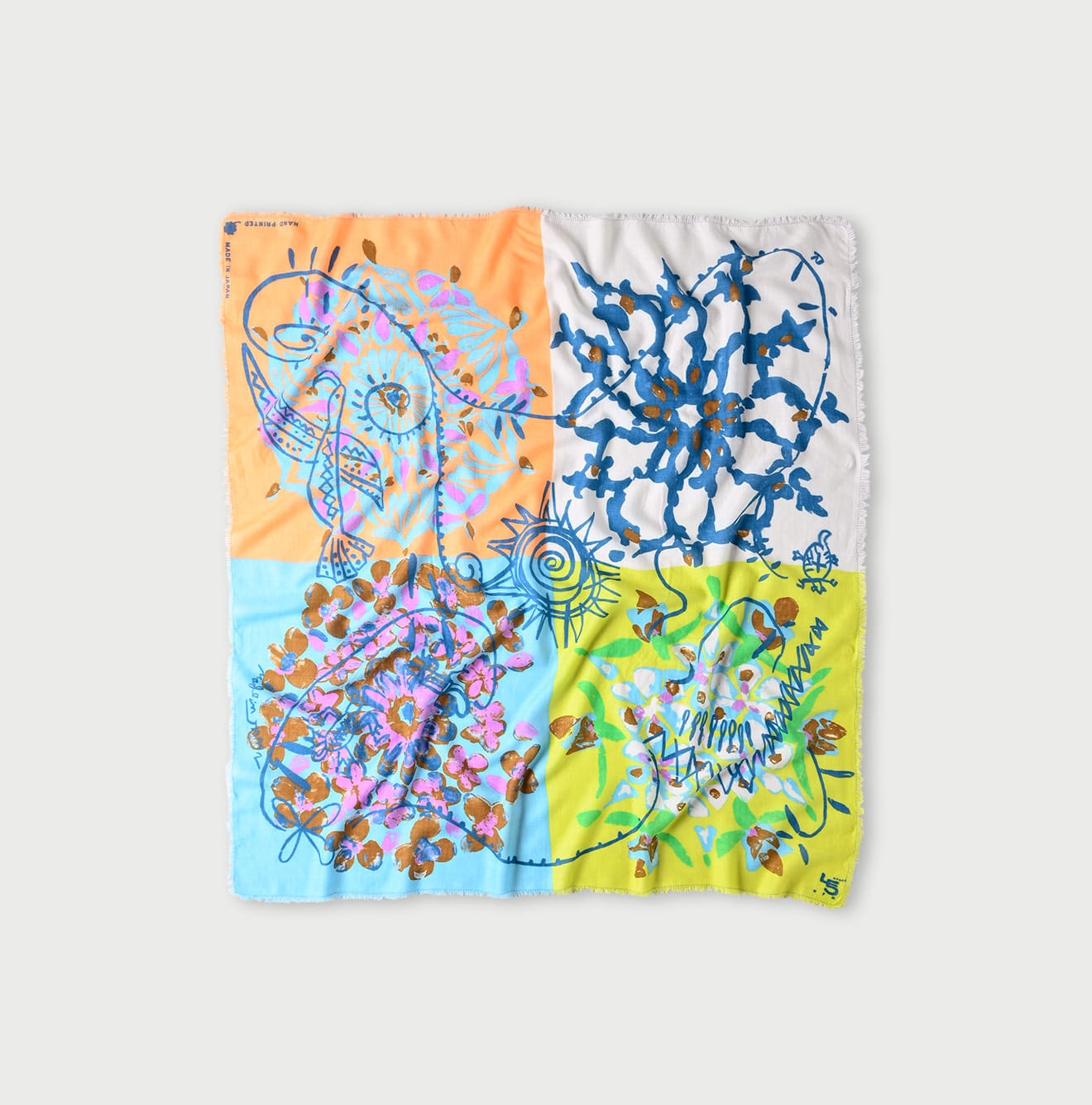 Float Snowflake Furoshiki Navy