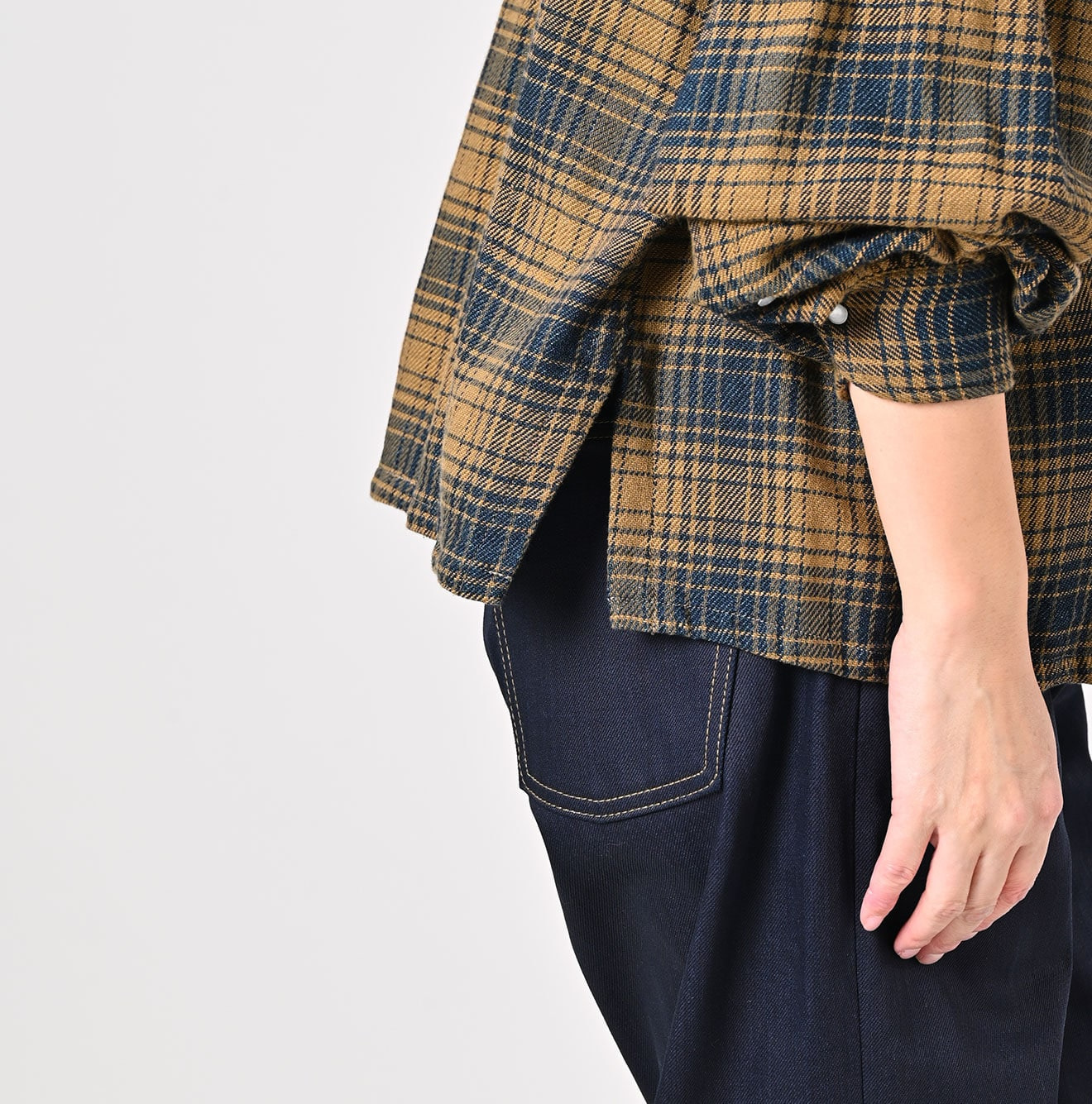 Indigo Zimbabwean Flannel Tambourine Blouse Detail