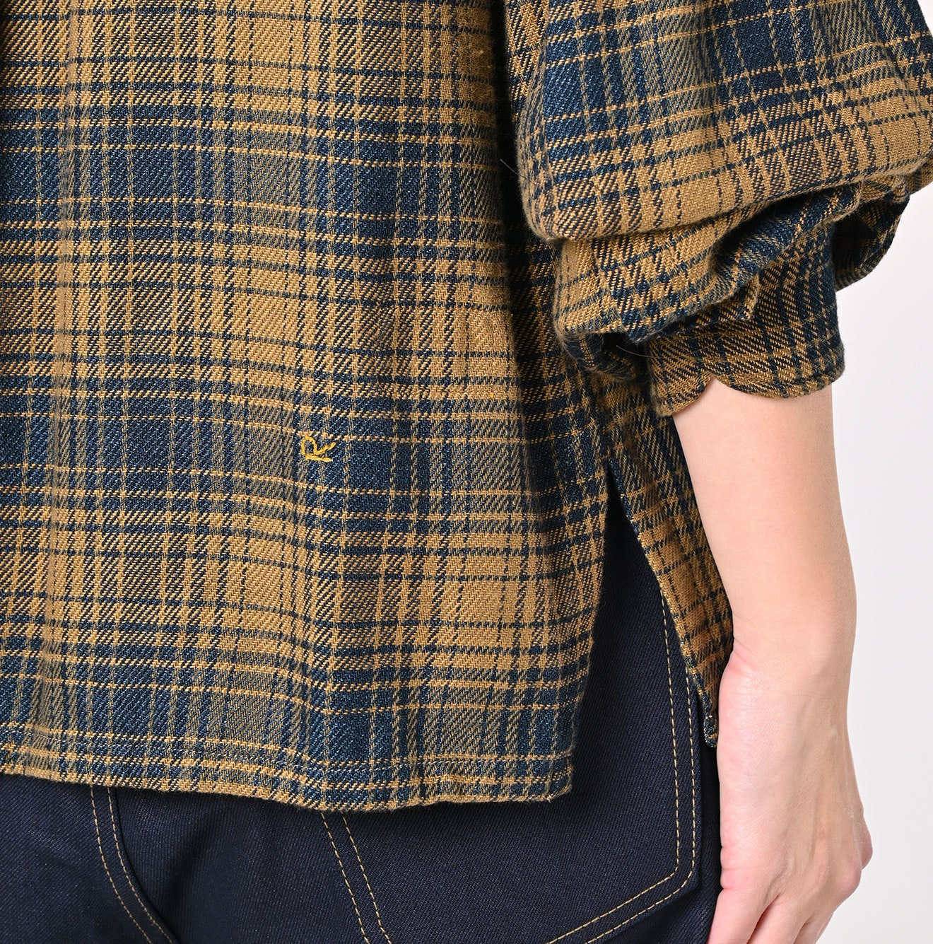 Indigo Zimbabwean Flannel Tambourine Blouse Detail