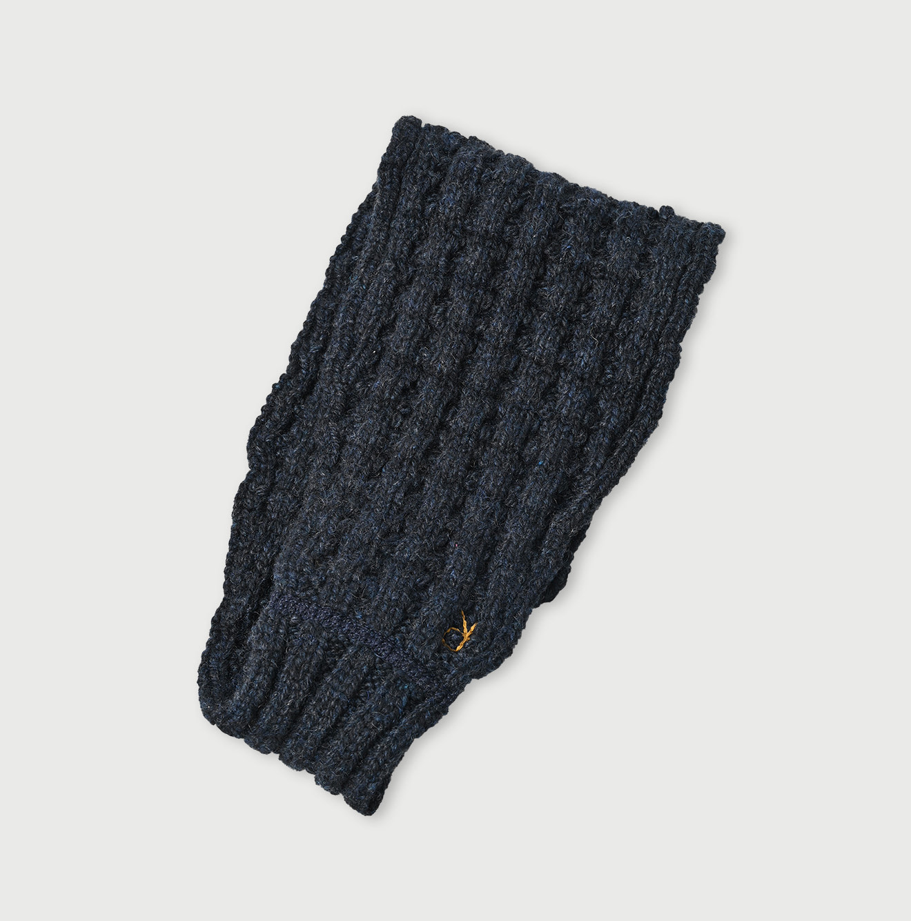 Cashmere Waffle Hair Band Navy Top