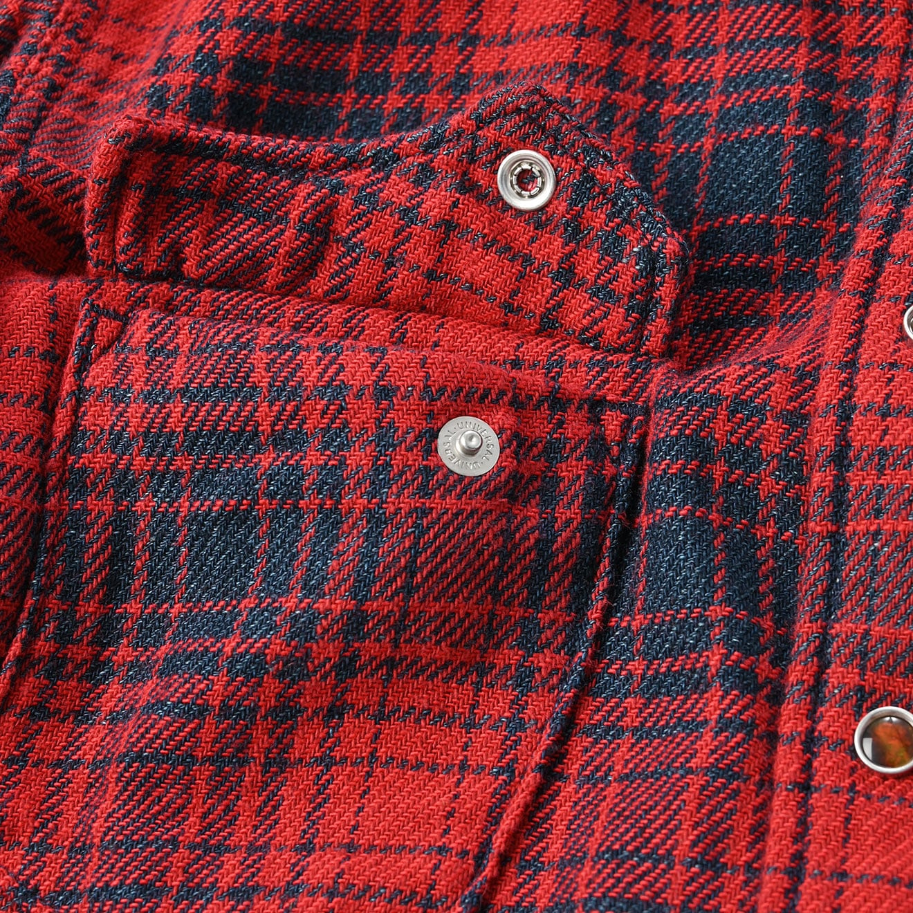 Indigo Zimbabwean Flannel 908 Eastern Shirt Detail