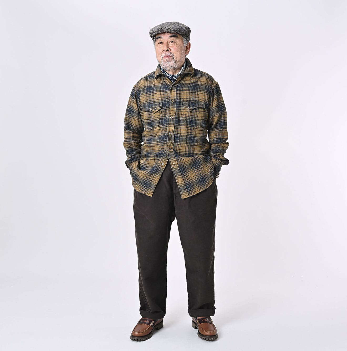 Indigo Zimbabwean Flannel 908 Eastern Shirt Male Model