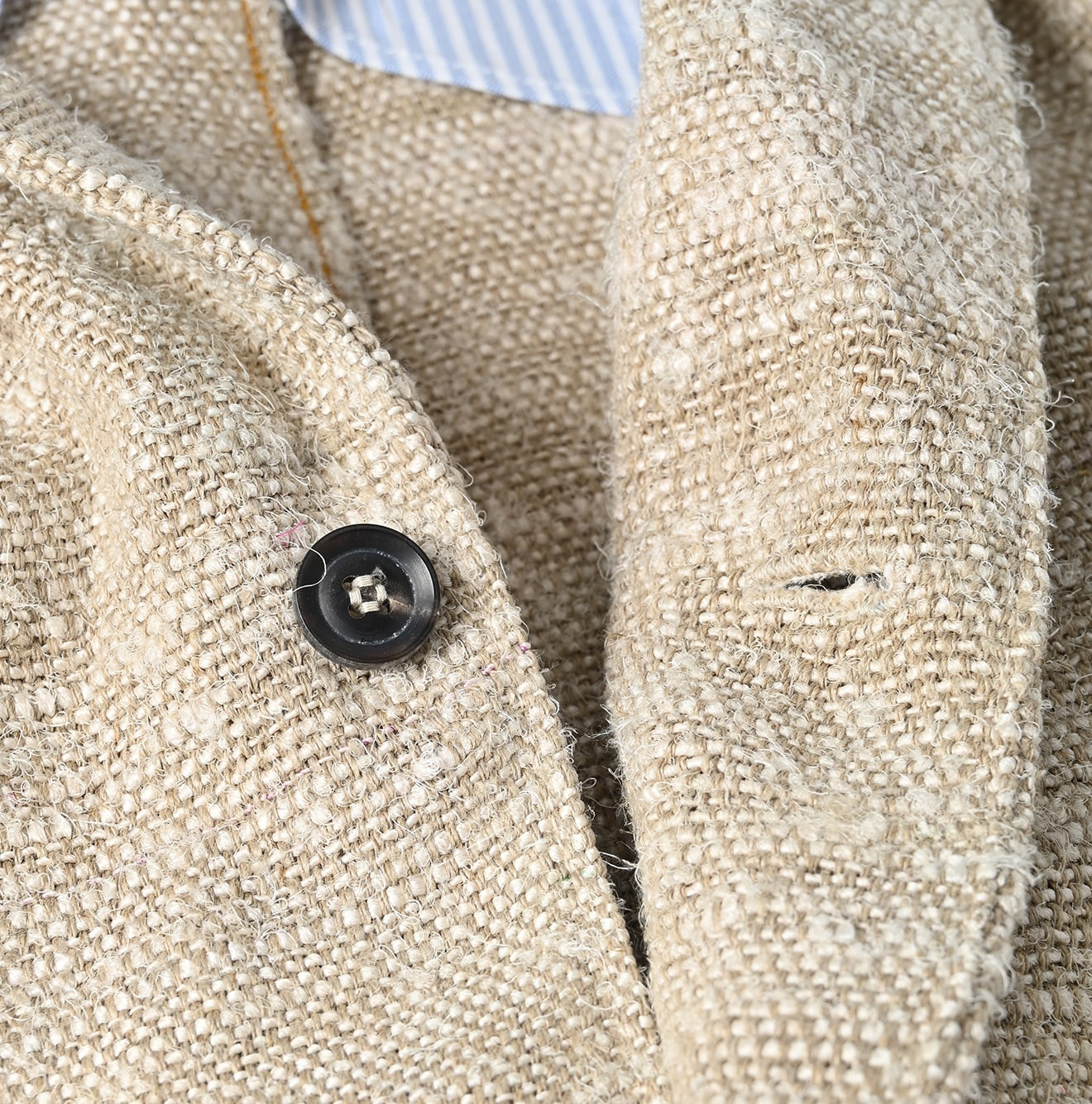 Indian Linen Silk Tweed Notting Hill Jacket Detail