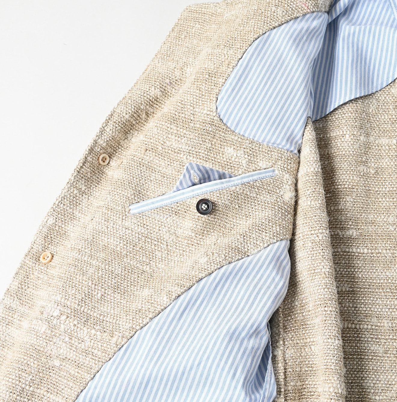 Indian Linen Silk Tweed Notting Hill Jacket Detail