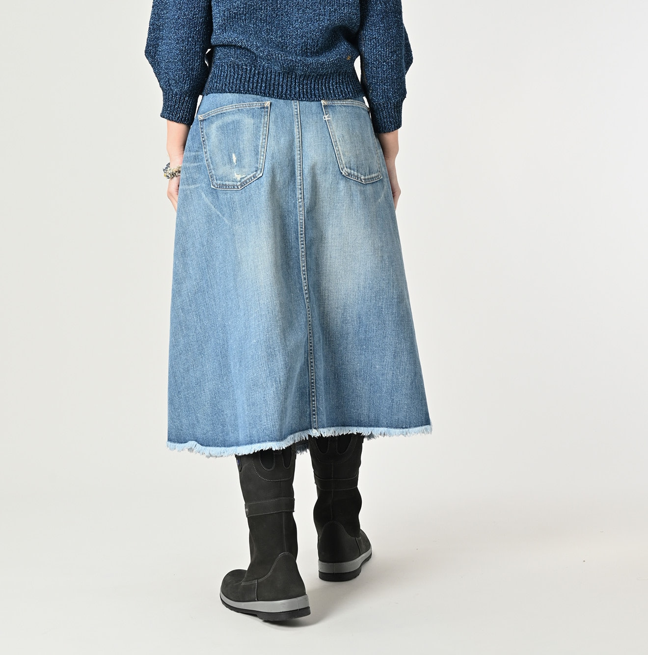 Rye Mugi Denim Crossover Skirt Sei Female Model