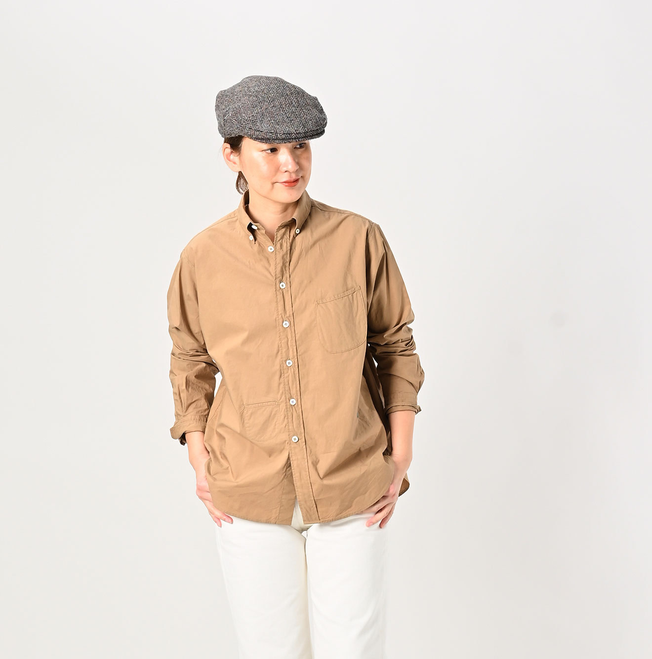 Batiste 908 Ocean Button Down Shirt Female Model