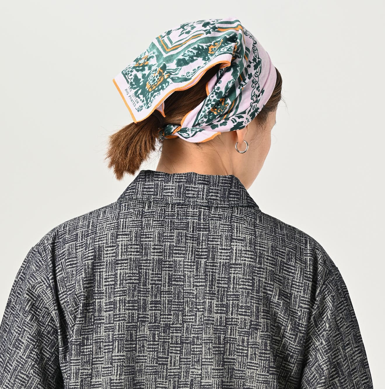 Indigo Basket Pattern Jacquard Dress Detail