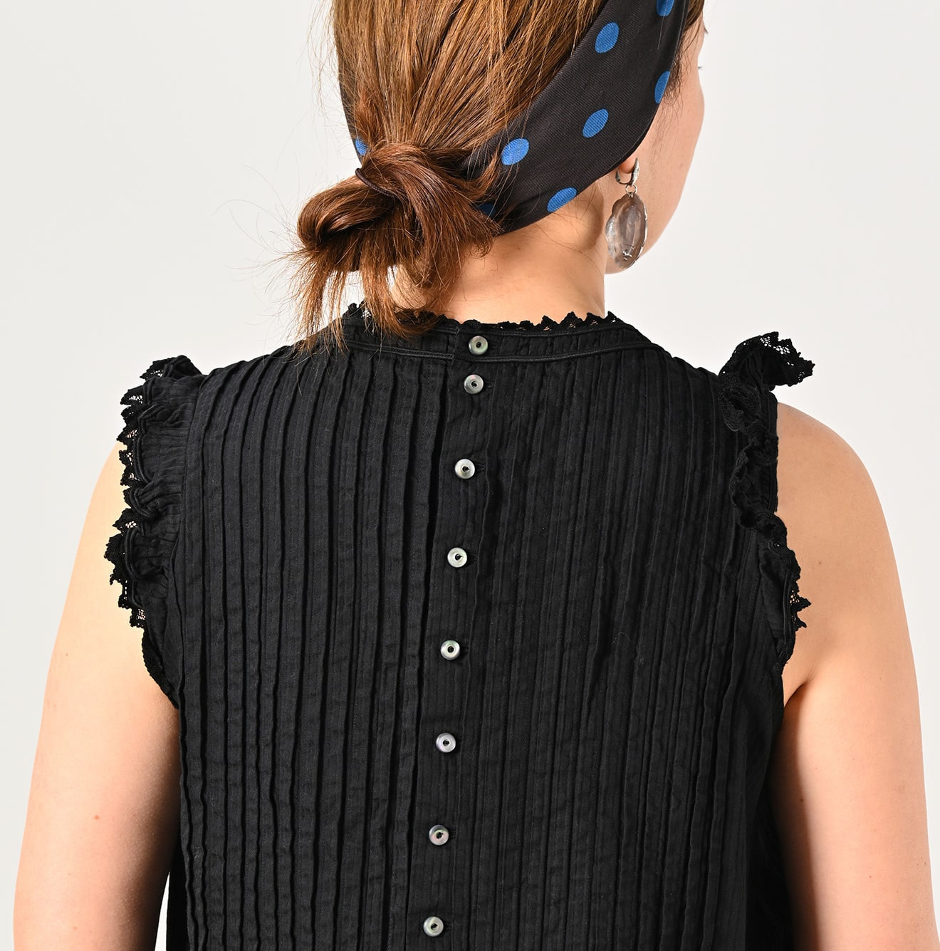 Dobby Stripe Sleeveless Top Detail