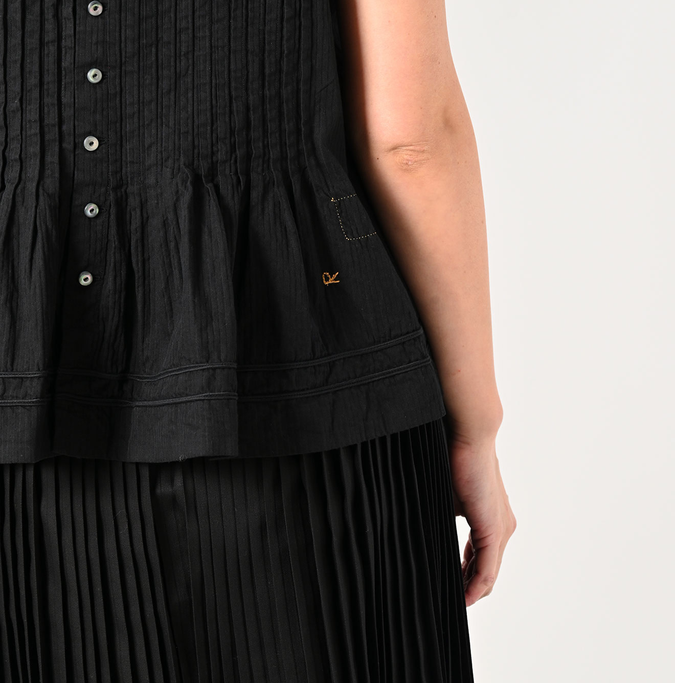 Dobby Stripe Sleeveless Top Detail