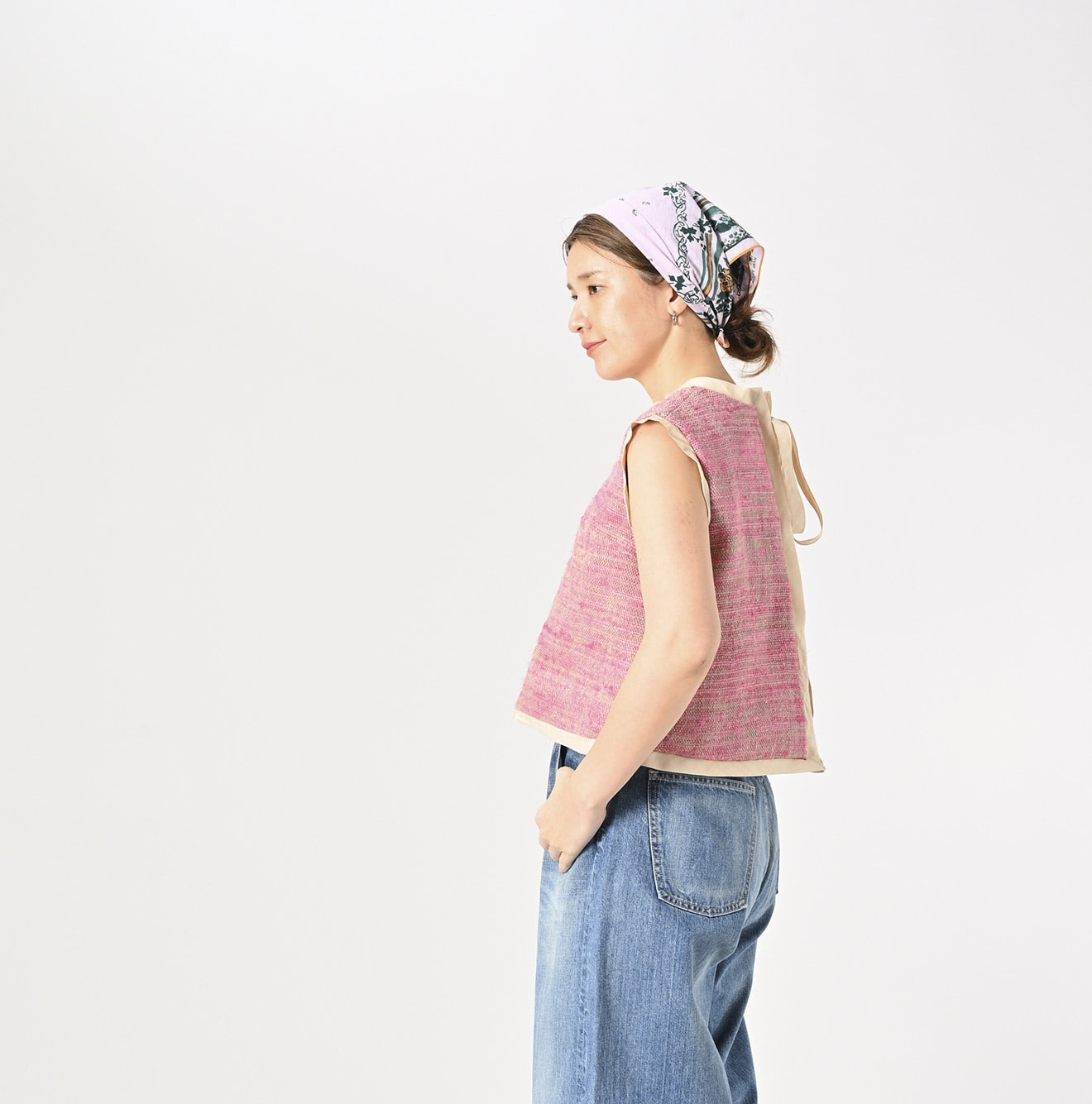 Indian Linen Silk Tweed Camisole Female Model