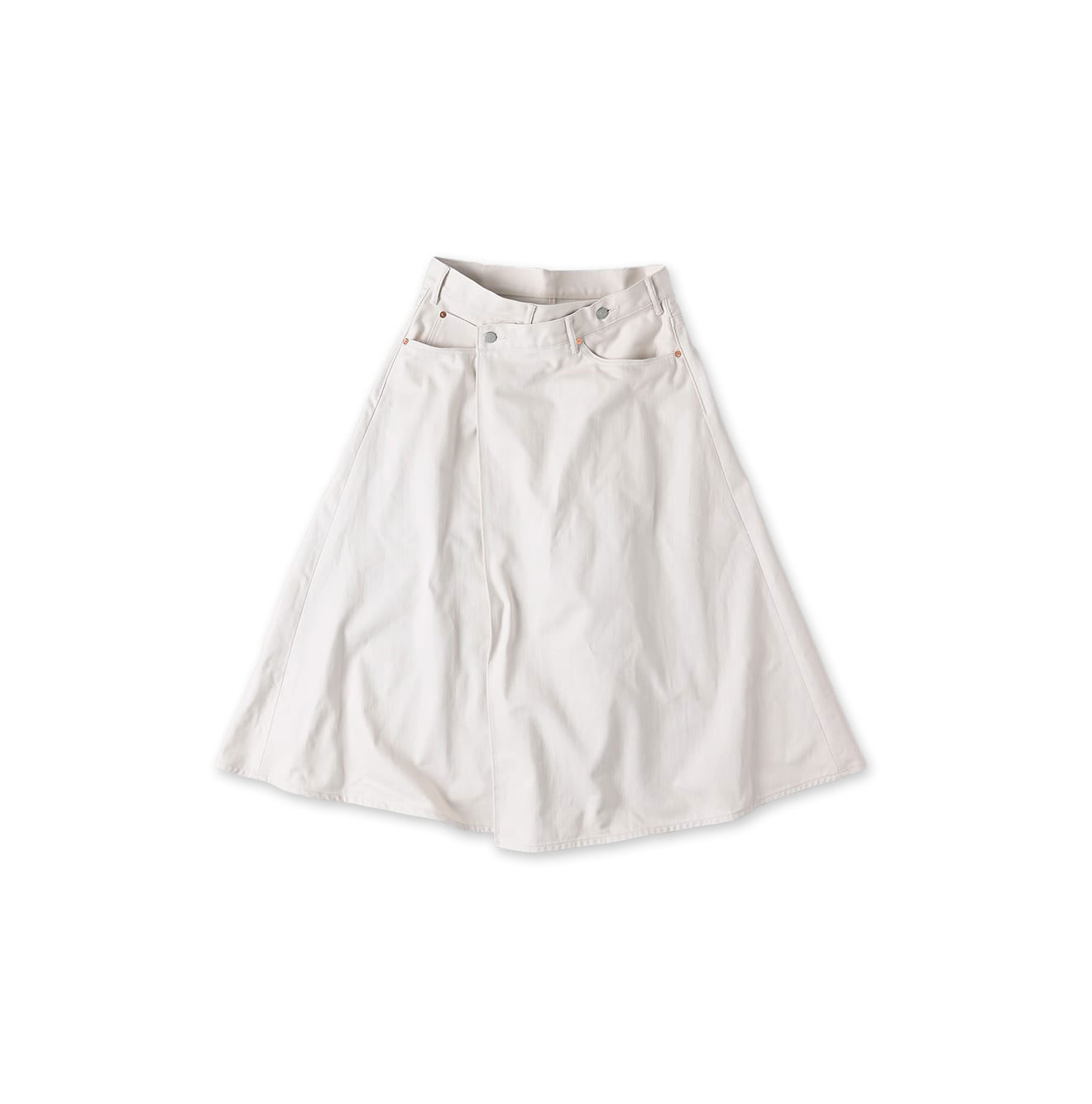 Rye Mugi Denim Crossover Skirt White Itchora