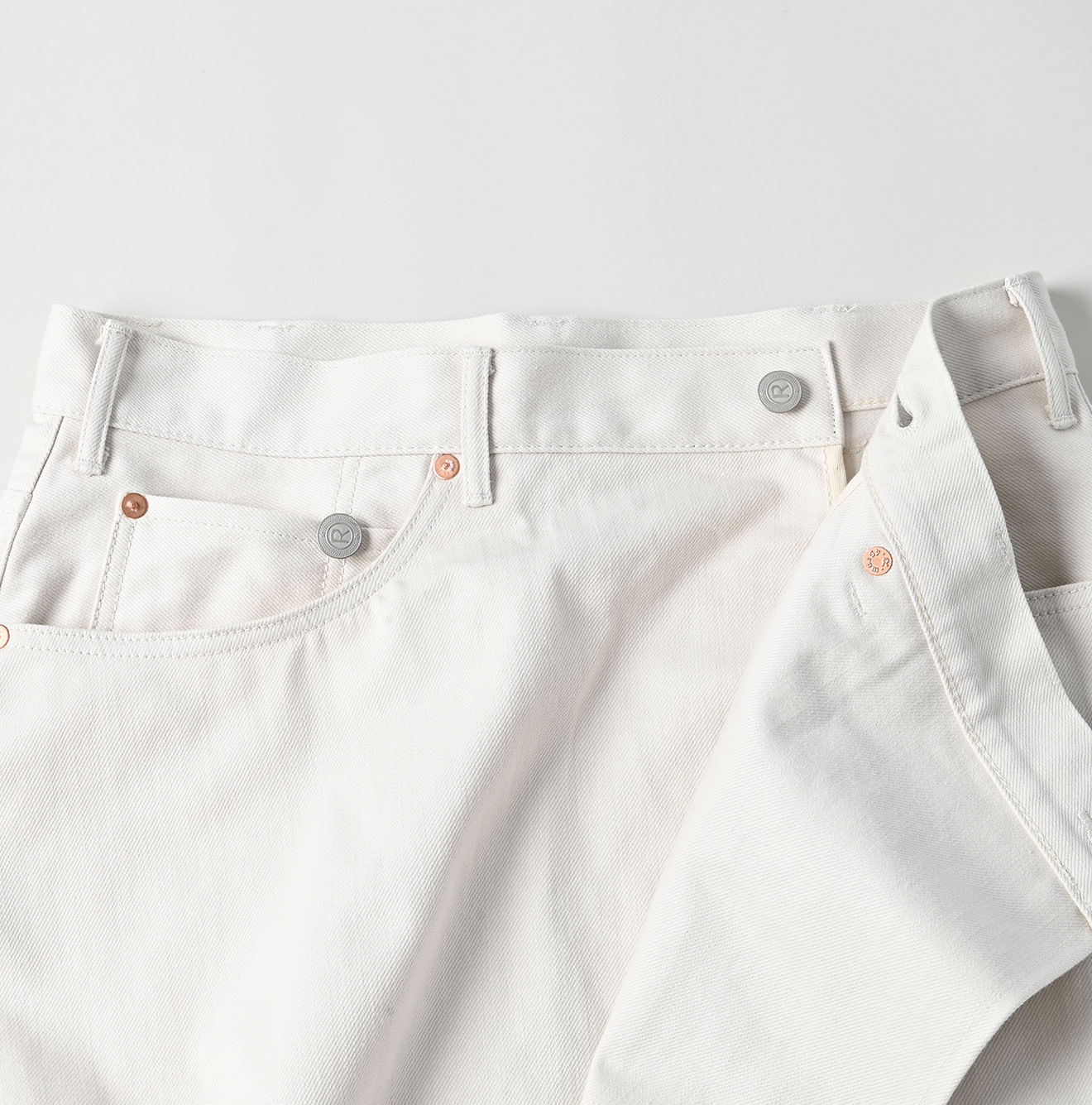 Rye Mugi Denim Crossover Skirt White Itchora Detail