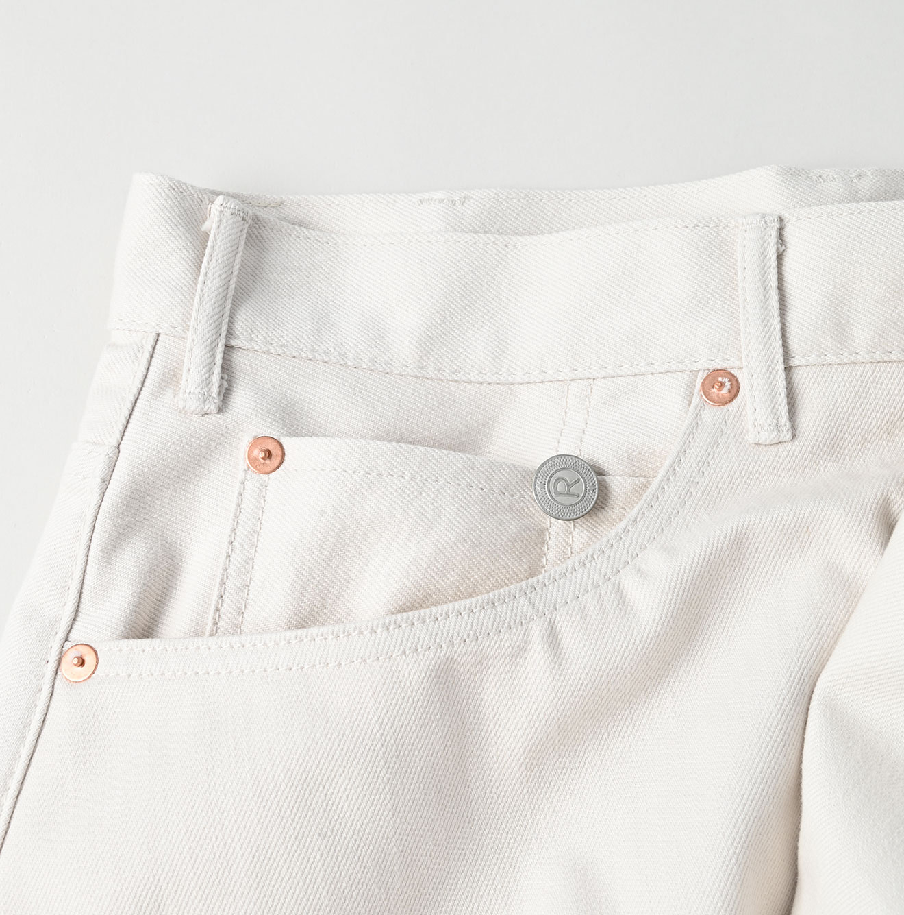 Rye Mugi Denim Crossover Skirt White Itchora Detail