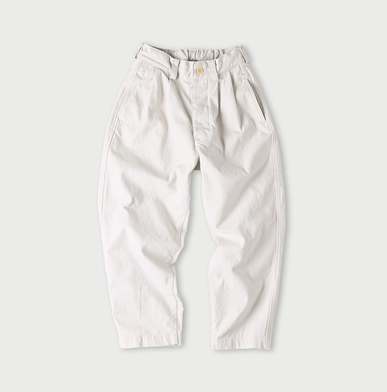 Tabi Cloth 908 Peg Top Pants Antique White