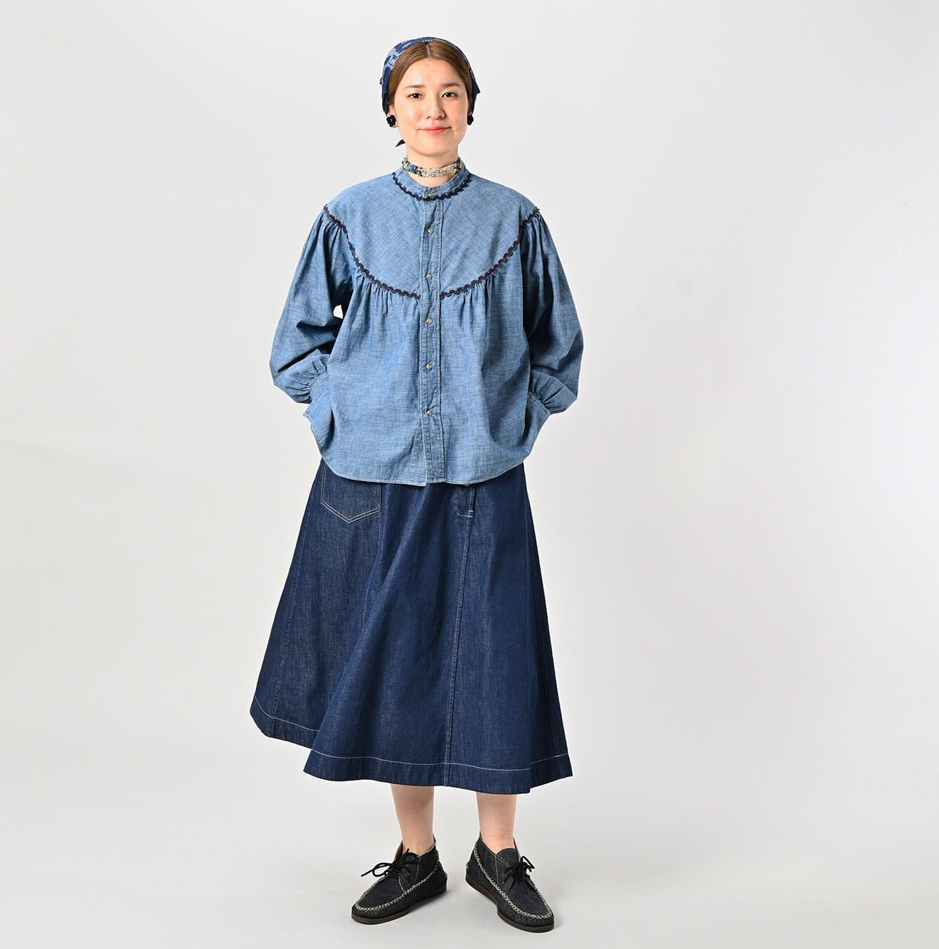 Ruri Dungaree Tambourine Shirt Zyu Female Model