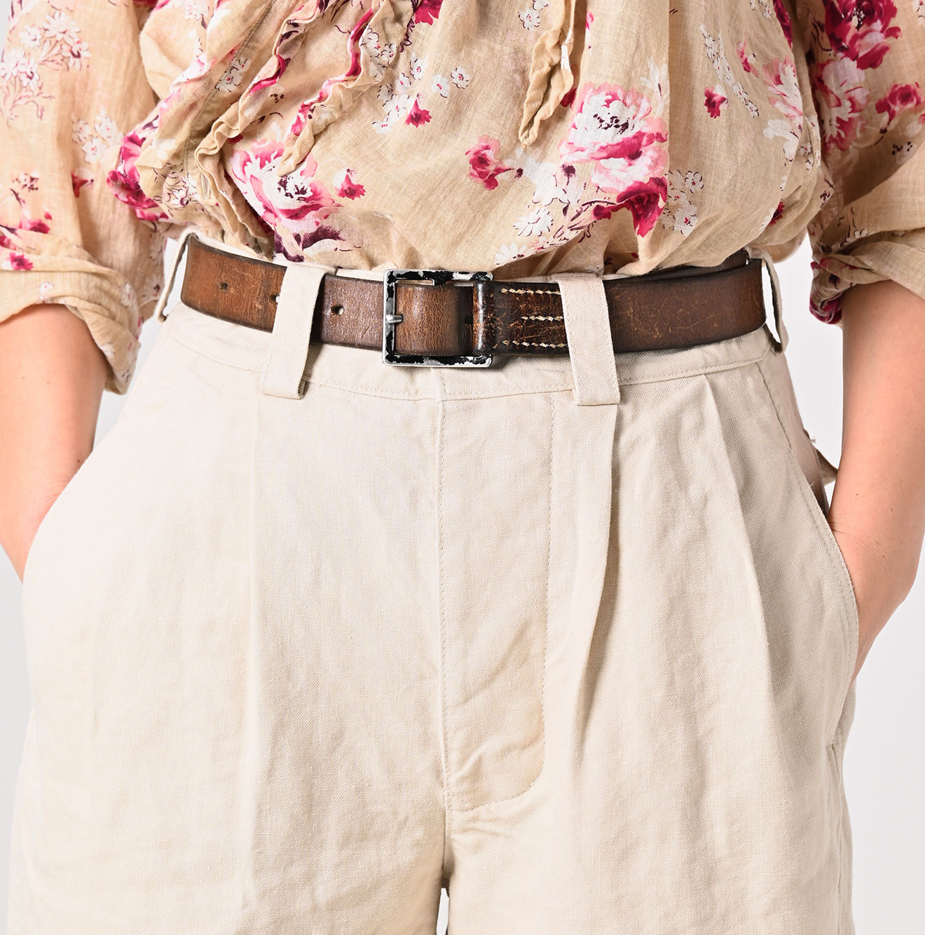 Linen Duck 908 Peg Top Pants Detail