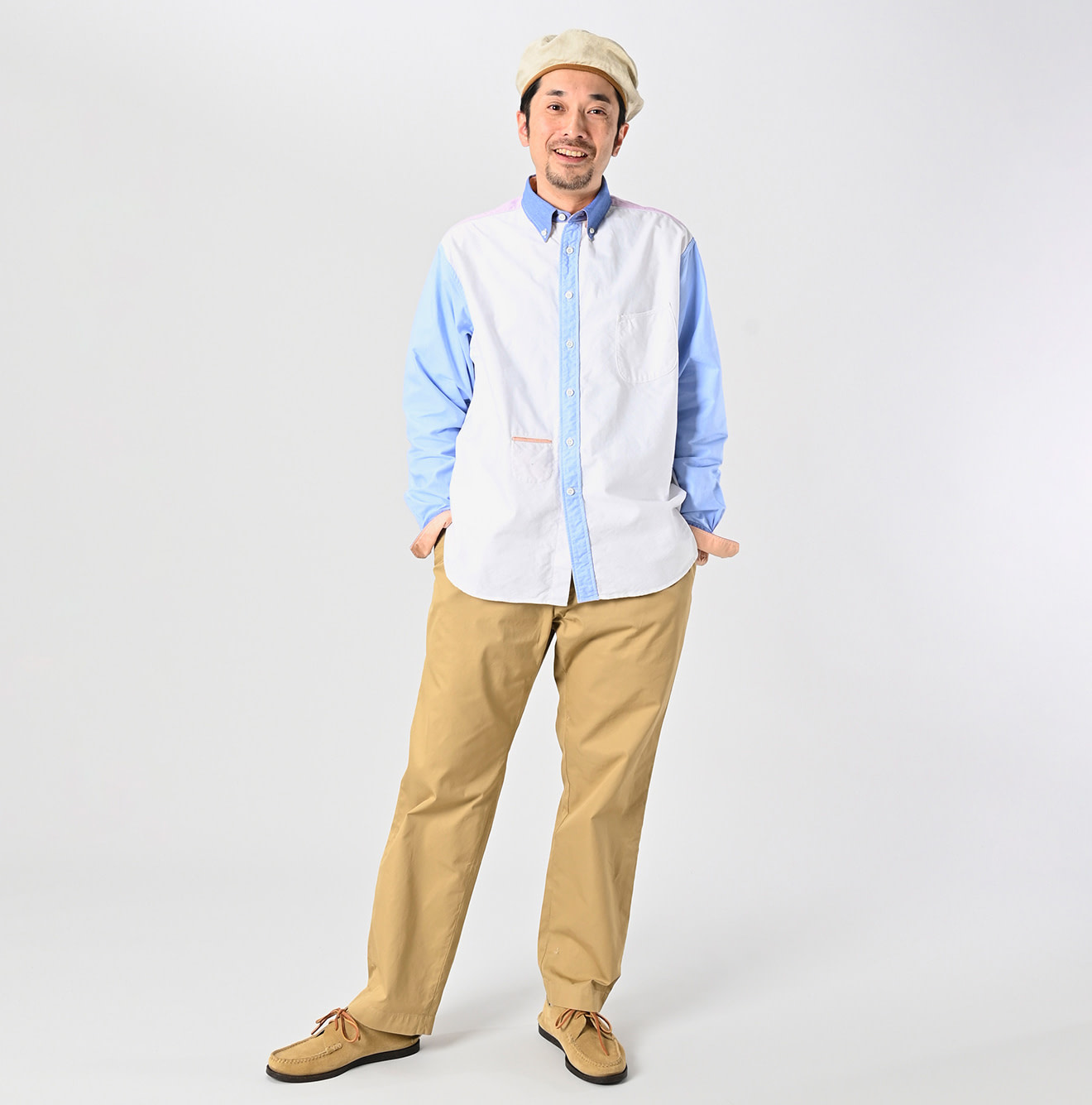 OX Crazy 908 Ocean Button Down Shirt Male Model