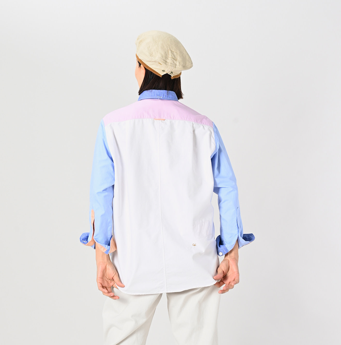 OX Crazy 908 Ocean Button Down Shirt Female Model