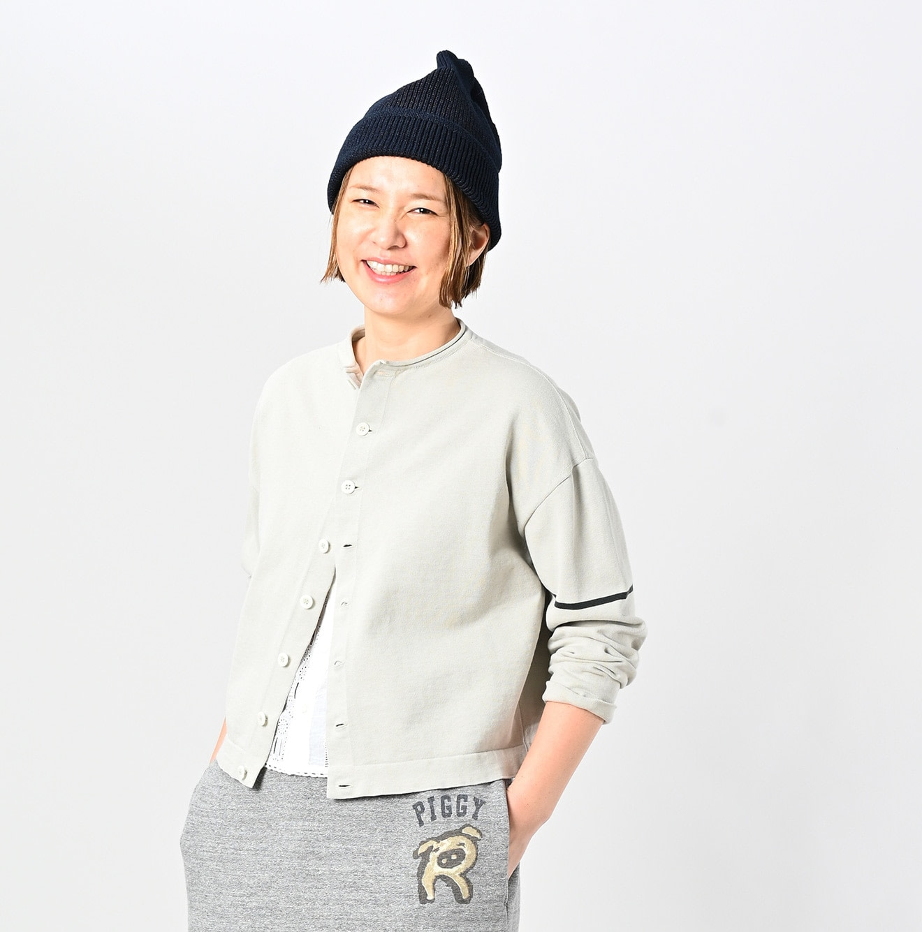 Knitsew Square Cardigan Female Model