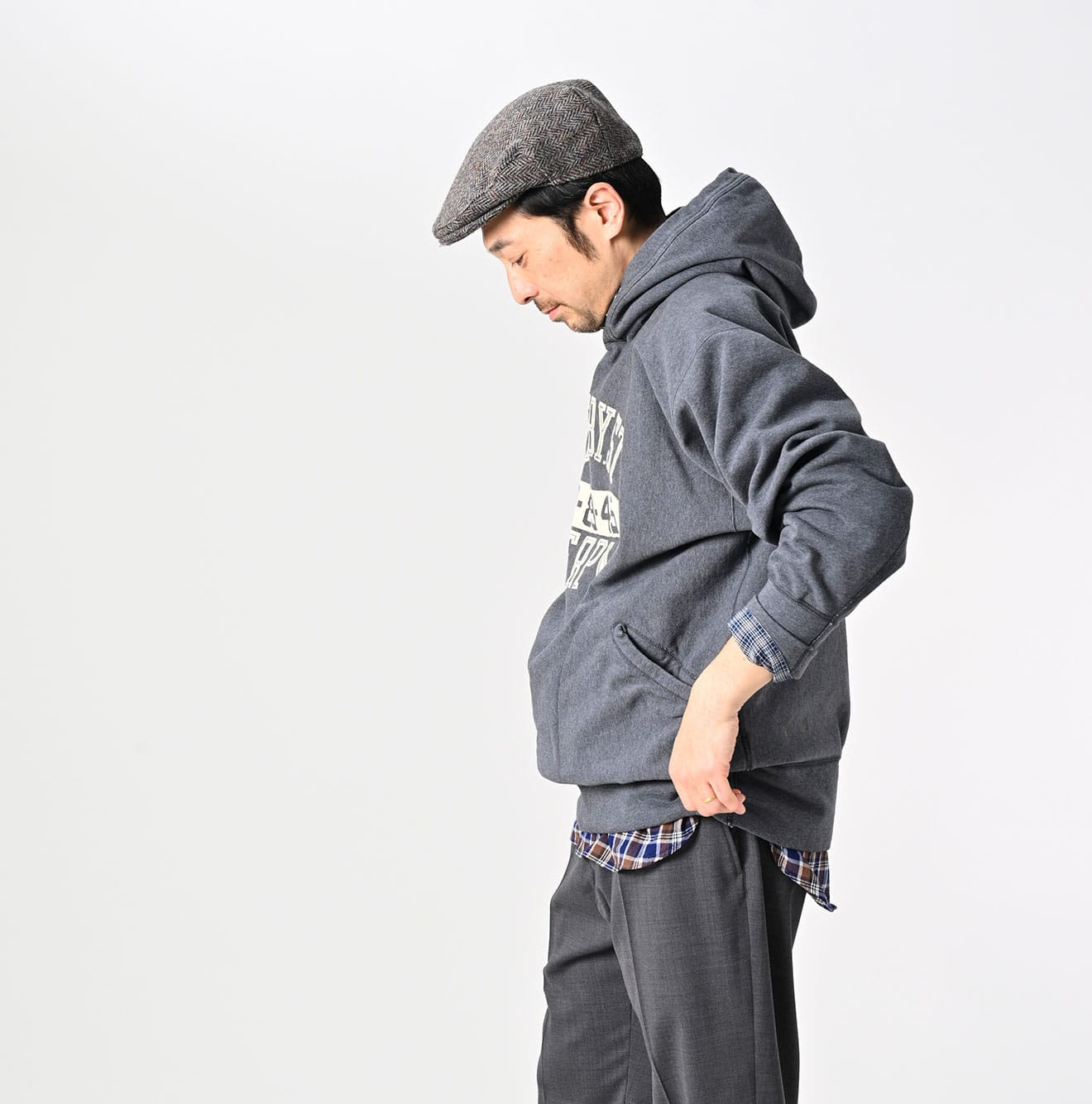Top Bare Fleece 908 Hoodie Male Model