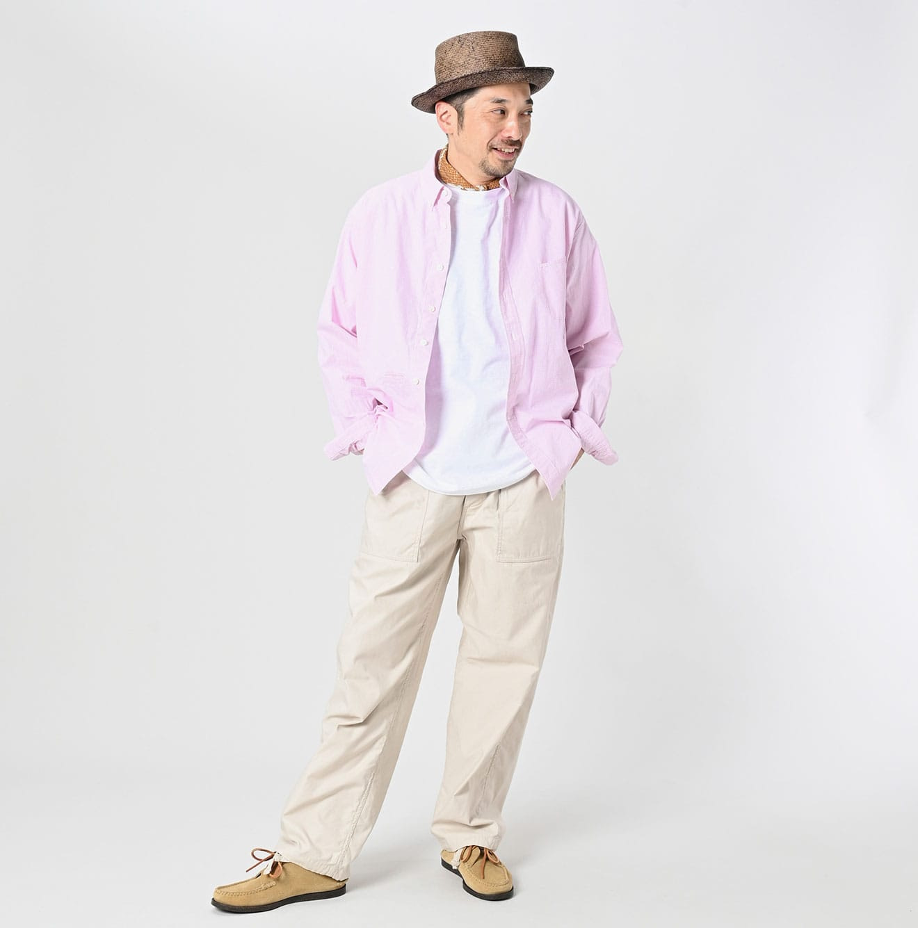 Compact Damp 908 Ocean Button Down Shirt Male Model
