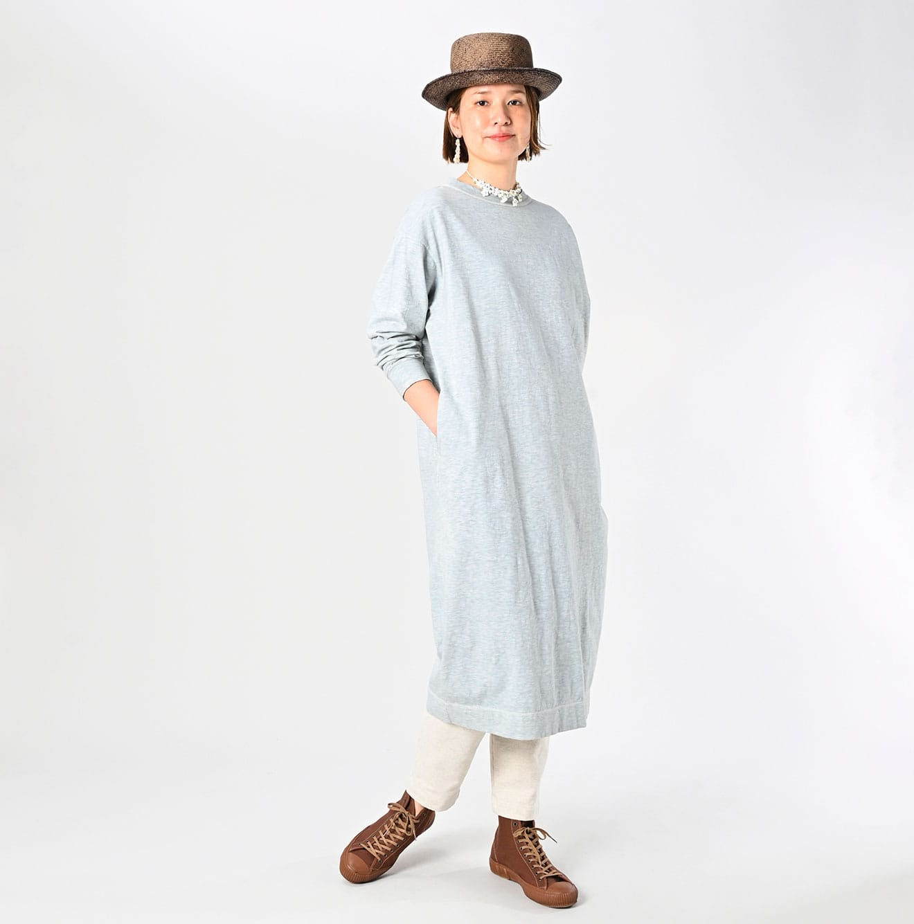 Plant Dyed Tenjiku 45 Star Dress Female Model