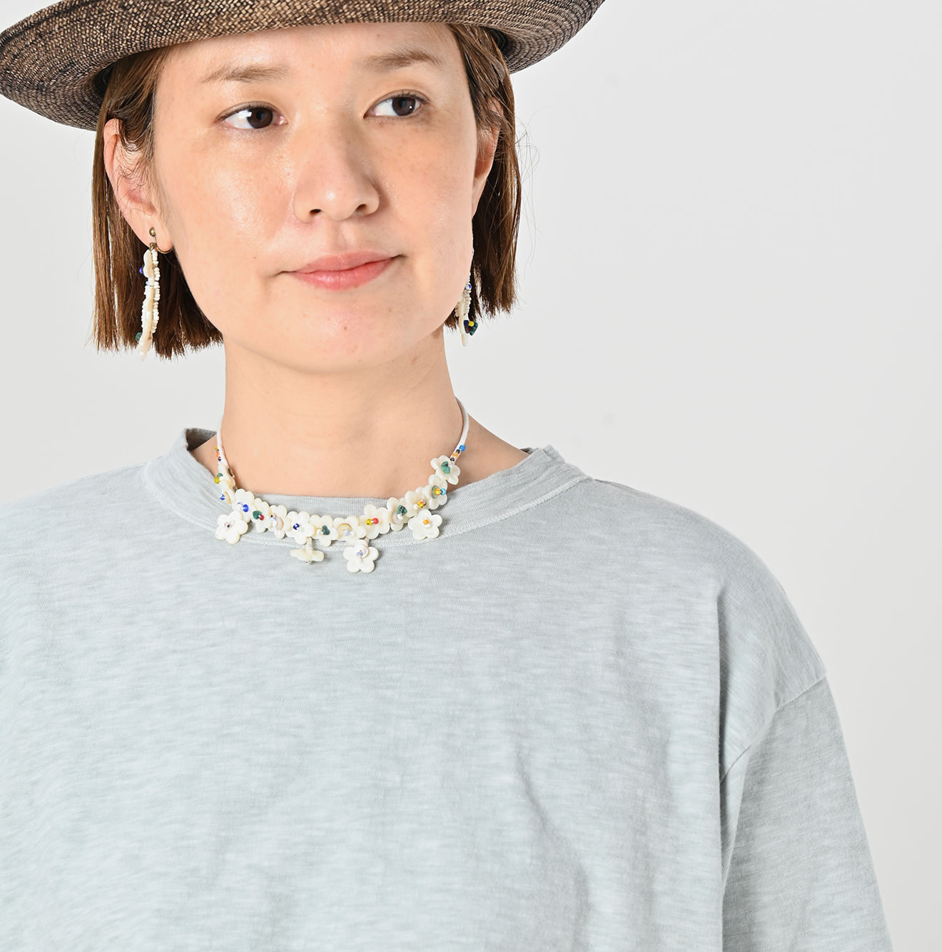 Plant Dyed Tenjiku 908 Ocean T-shirt Detail