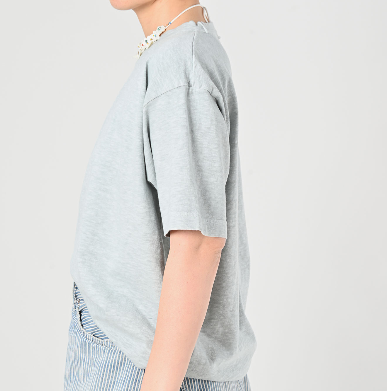 Plant Dyed Tenjiku 908 Ocean T-shirt Detail