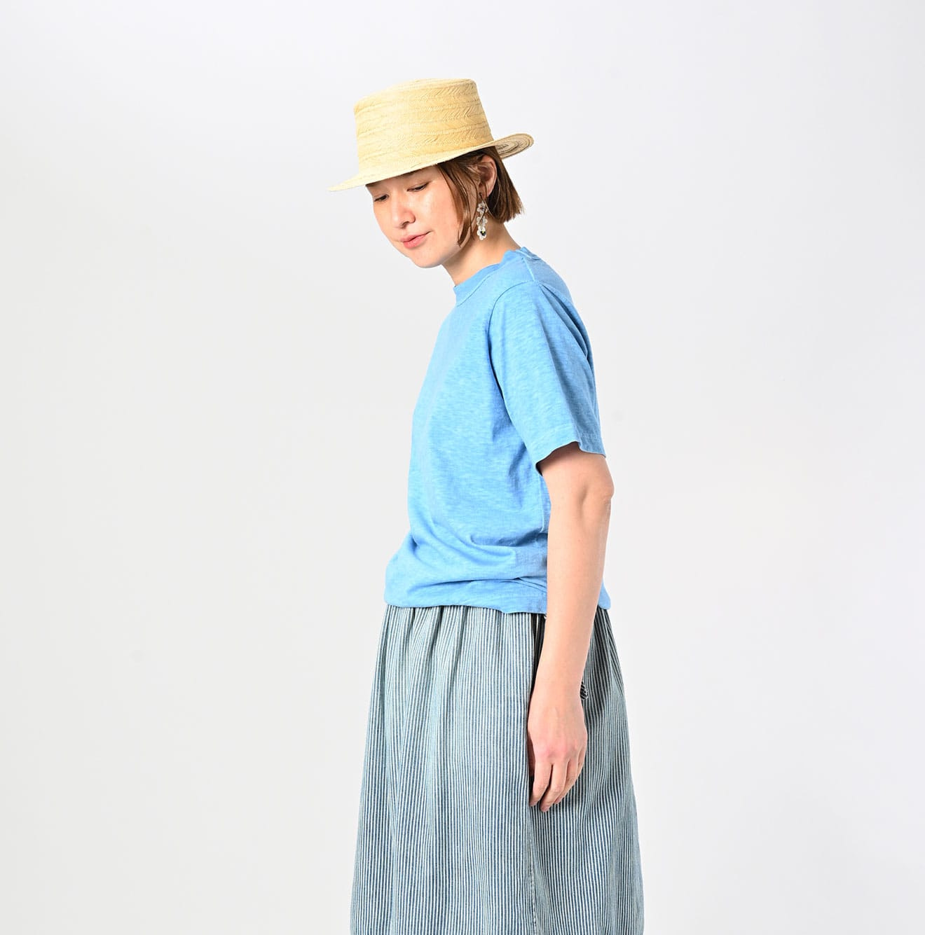 Plant Dyed Tenjiku 908 45 Star T-shirt Female Model